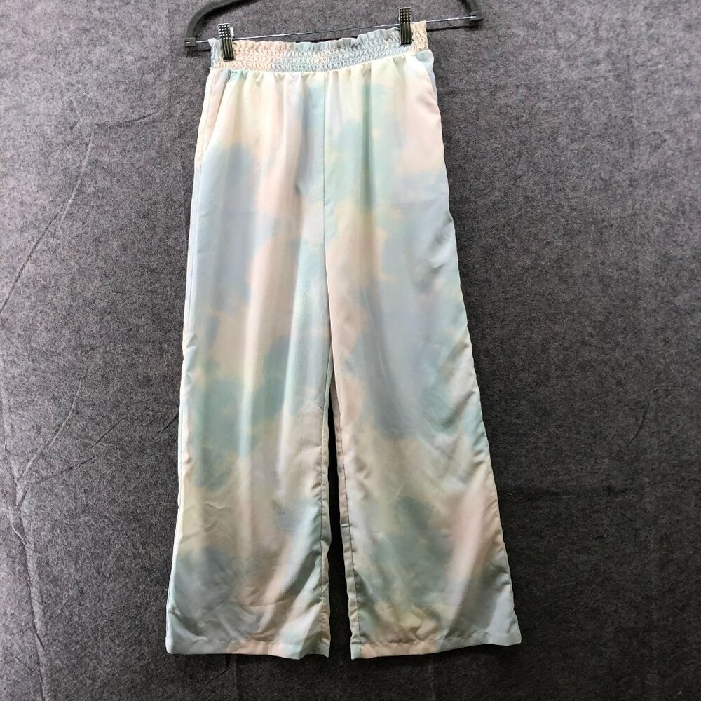 H&M Youth Girls Size 20 Wide Leg Pull On Pants Pastel Tie Dye Lightweight‎ Flowy